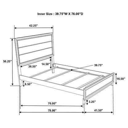 Watson Wood Twin Panel Bed Grey Oak