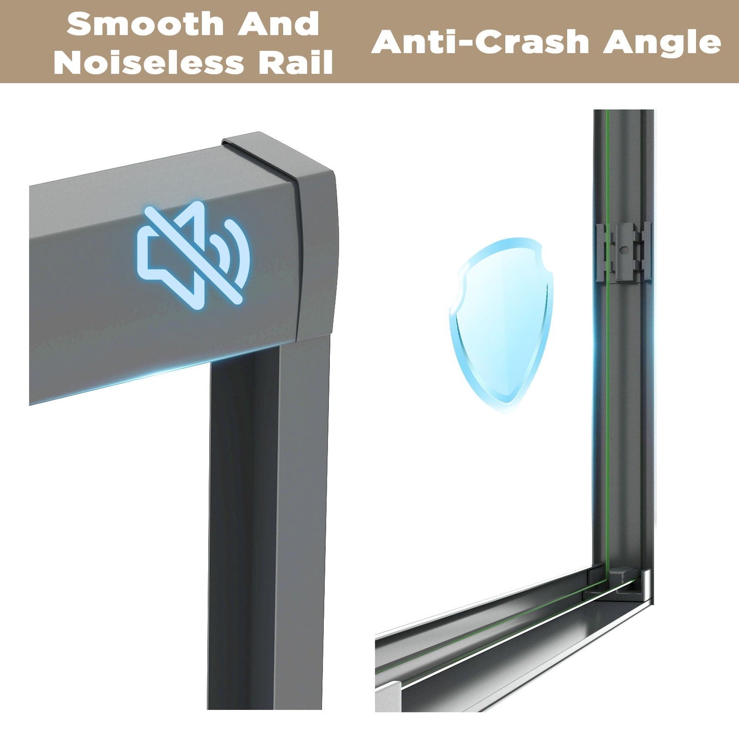 Double Sliding Shower Door With Explosion Proof Film