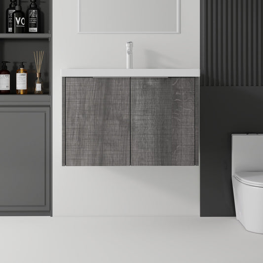 36 Inch Floating Bathroom Vanity with Ceramic Sink and Soft-Close Door