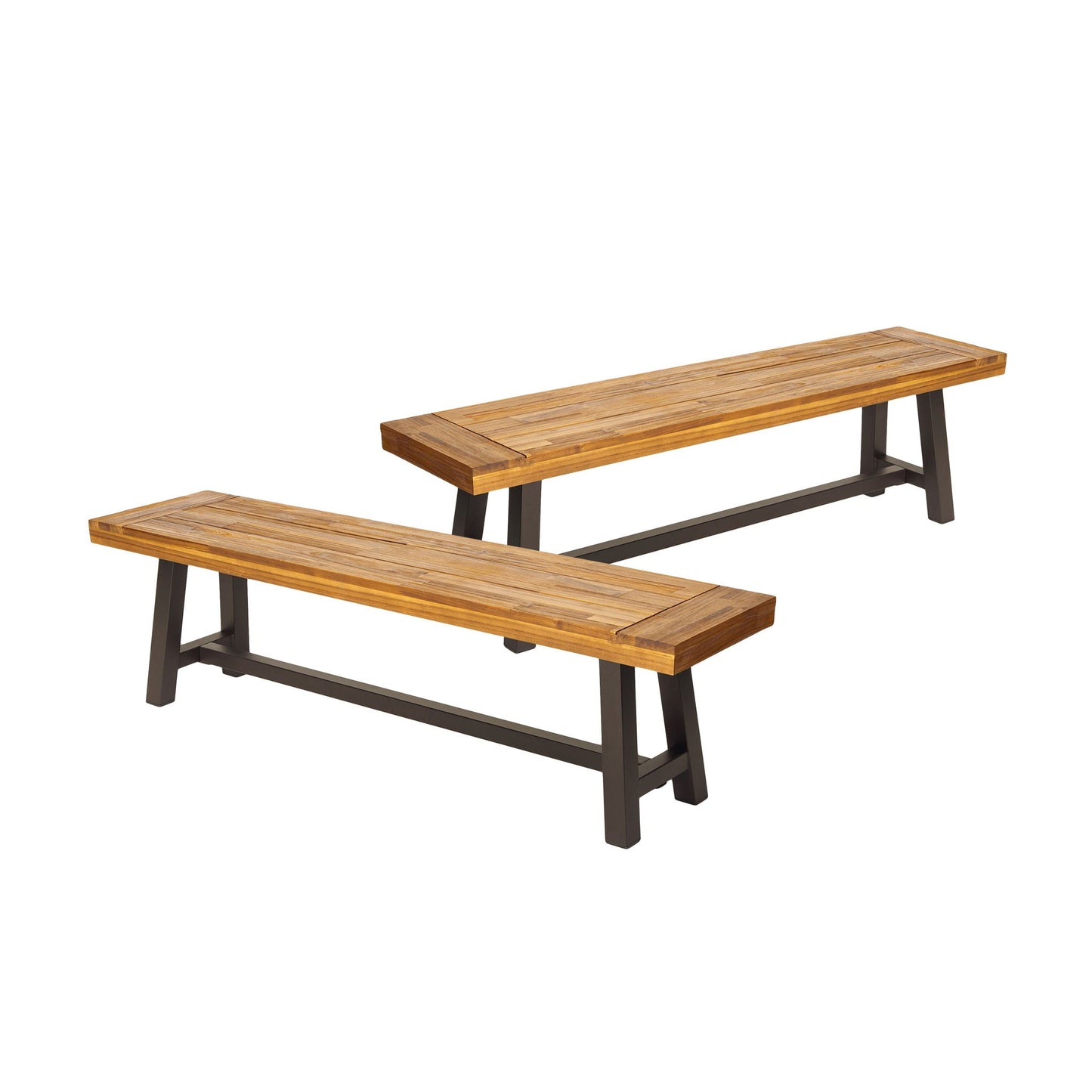 Tranquilizer Outdoor Acacia Wood Bench With Slat Panel Design