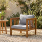 Outdoor Acacia Wood Club Chair with Modern Square Arms