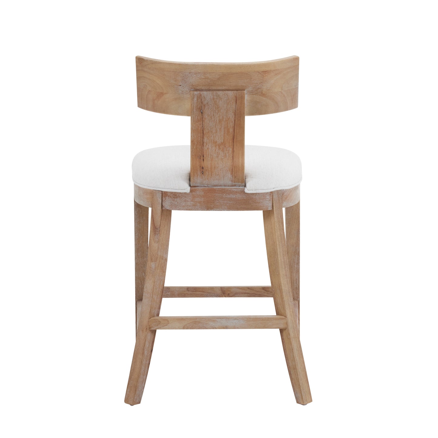 27" Upholstered Counter Stools Set of 2 with Solid Rubber Wood Frame