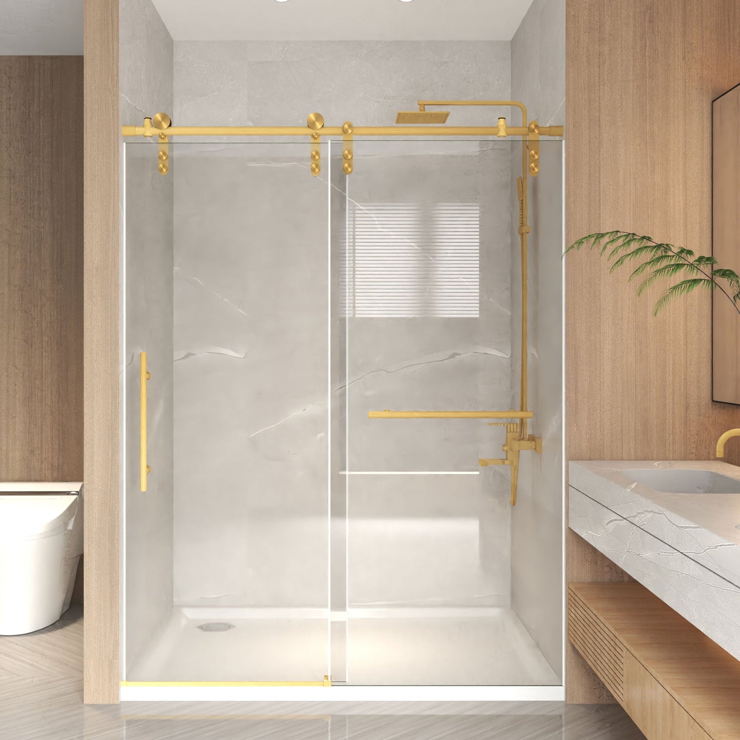 56-60" x 76" Frameless Sliding Shower Door