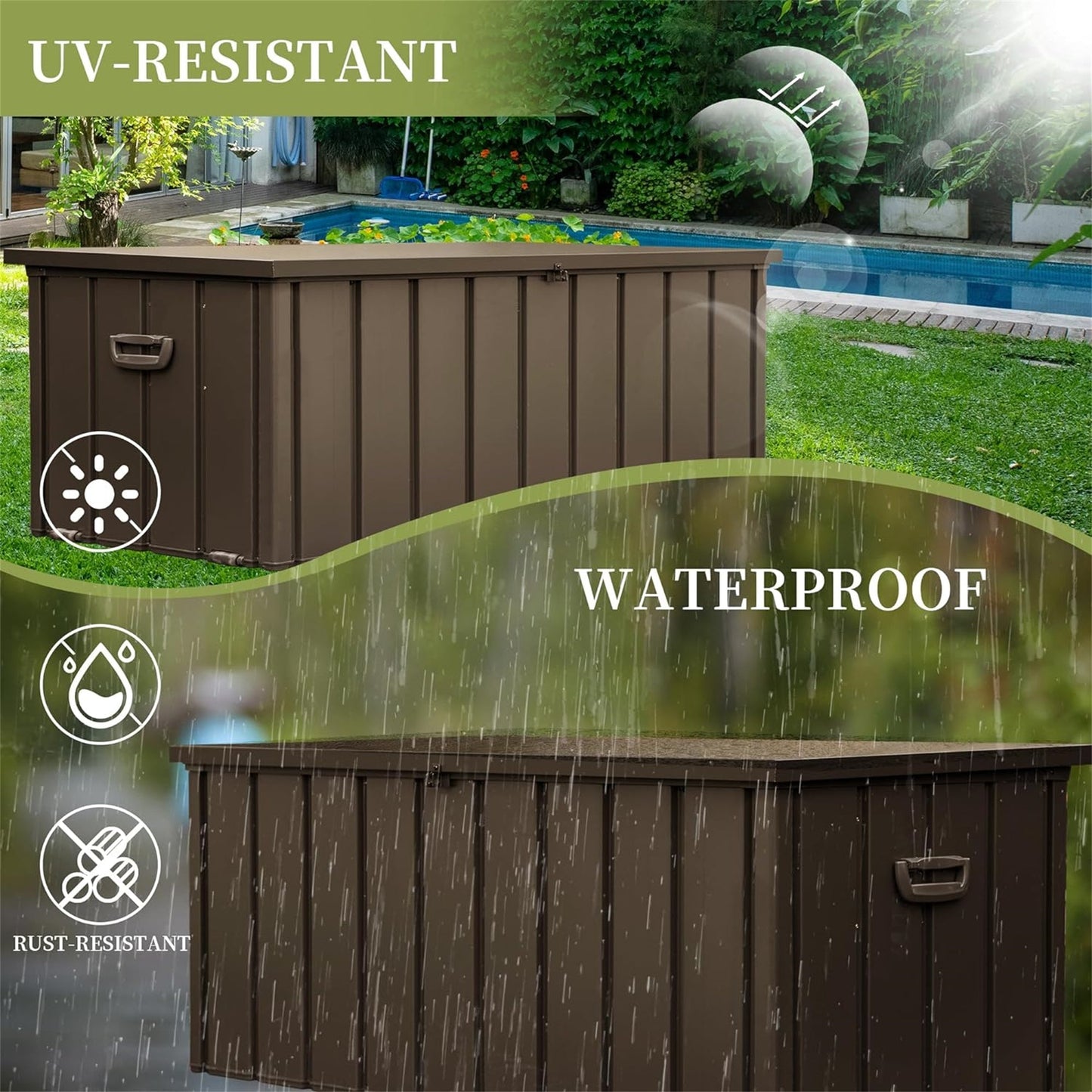 160 Gallon Outdoor Storage Deck Box Waterproof