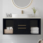Modern 39.4-In Wall-Mounted Bathroom Vanity with Oval Ceramic Sink
