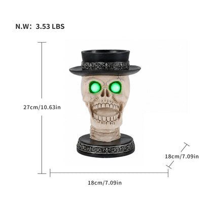 Halloween Skull Candle Holder with Glowing LED