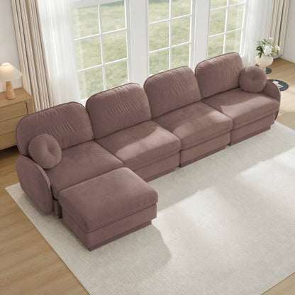 137" Oversize Chenille L-Shaped Sofa