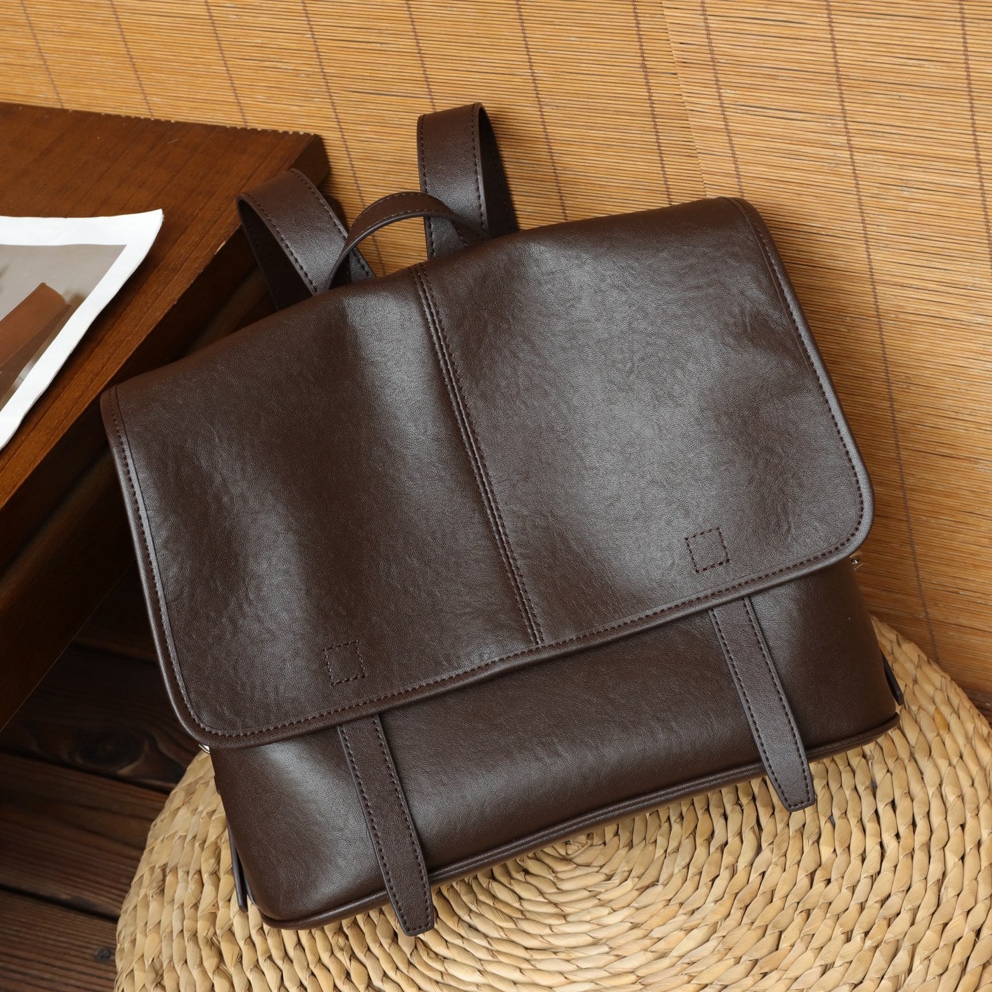 Cross-border Top-grain Vegetable-tanned Leather Backpack For Women, Large Capacity, Vintage Versatile Travel Bag, Genuine Leather Messenger Bag