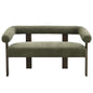 Round Armrest Loveseat (Green + Brown)