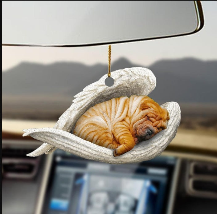Car Pendant Sleeping Dog Angel Home Decor Acrylic Showcase Hanging Ornaments For Doors