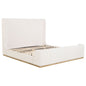 Nala Eastern King Bouclé Upholstered Platform Bed Cream