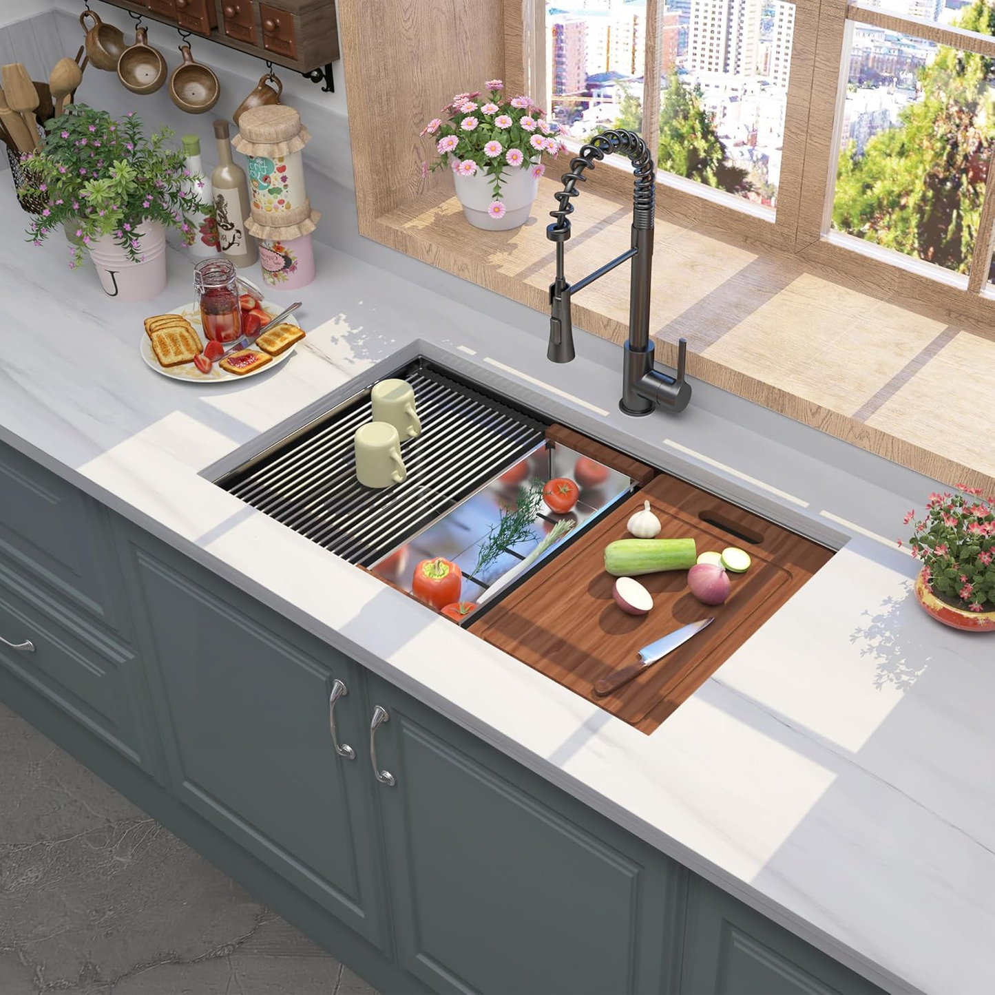 33 Gunmetal Undermount Kitchen Sink