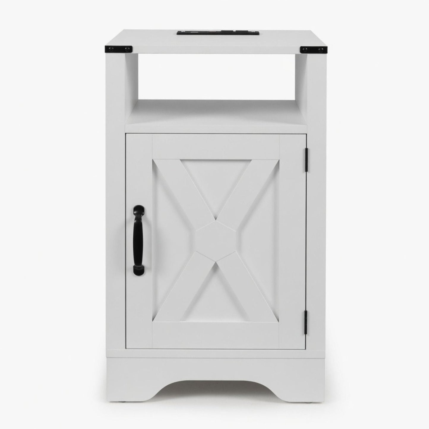 Farmhouse Nightstand, Charging Station & Storage