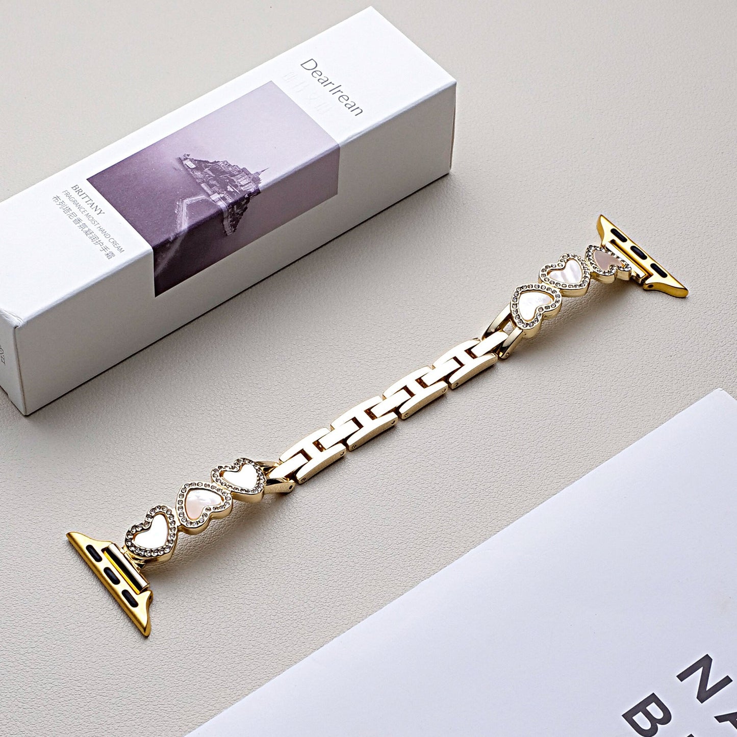 Loving-Heart Shell Metal Watch Strap