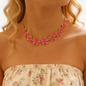 Trendy Geometric Enamel Flower Jewelry Set