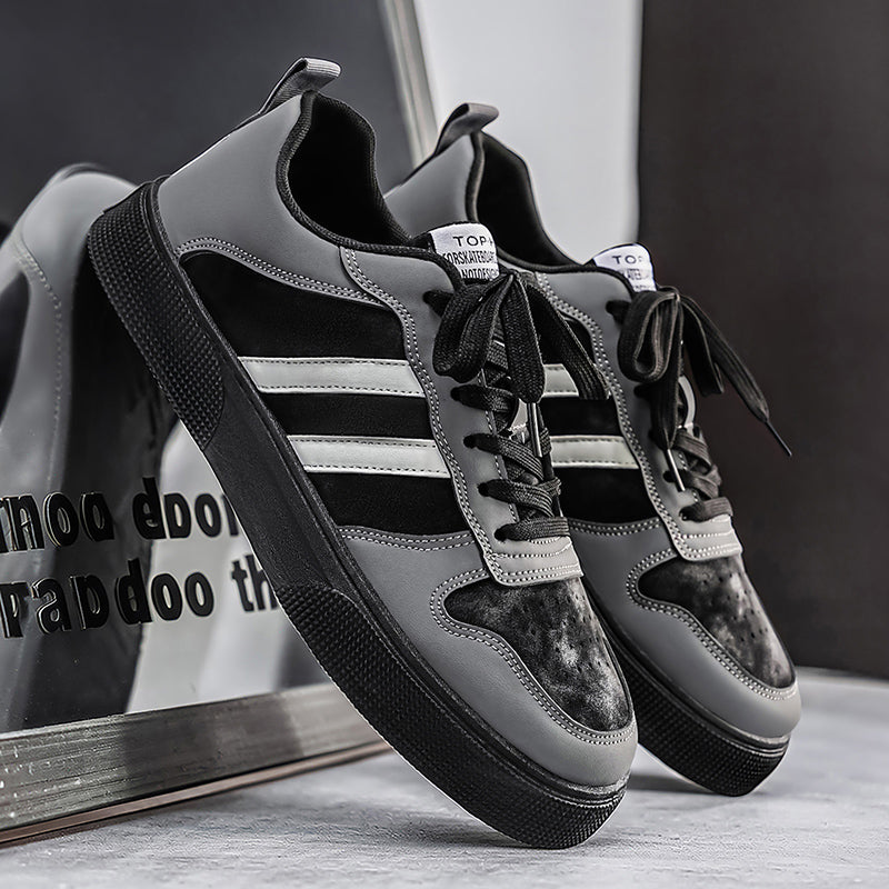 Bestseller Men's Trendy Striped Skate Shoes, Breathable Low-Top Sneakers, Versatile Casual Footwear For All Seasons
