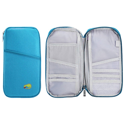 Travel Passport Wallet 12Cells Ticket ID Credit Card Holder Water Repellent Documents Phone Organizer Zipper Case Business Trip Daily Use