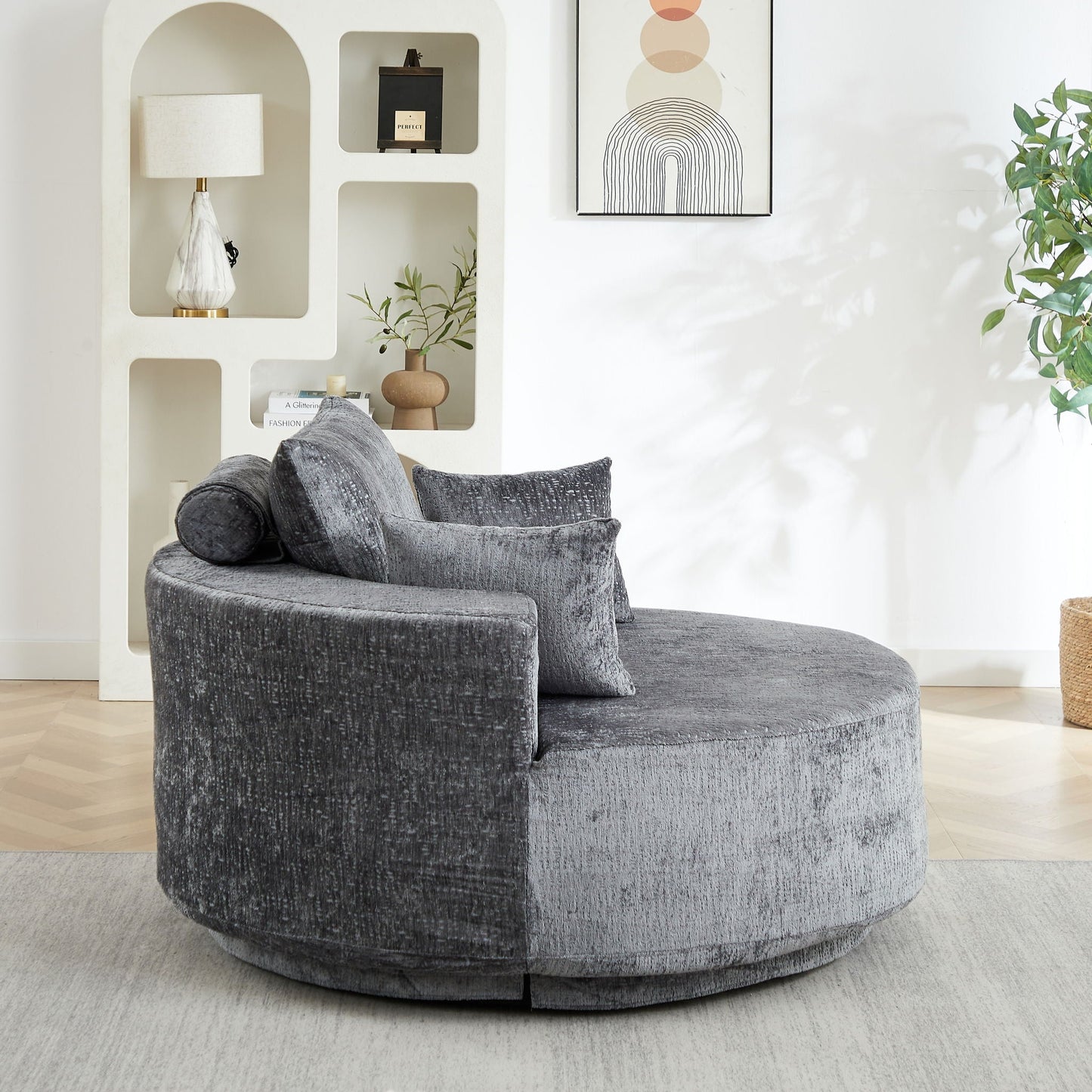 Swivel Chair With Rotating Base For Living Room