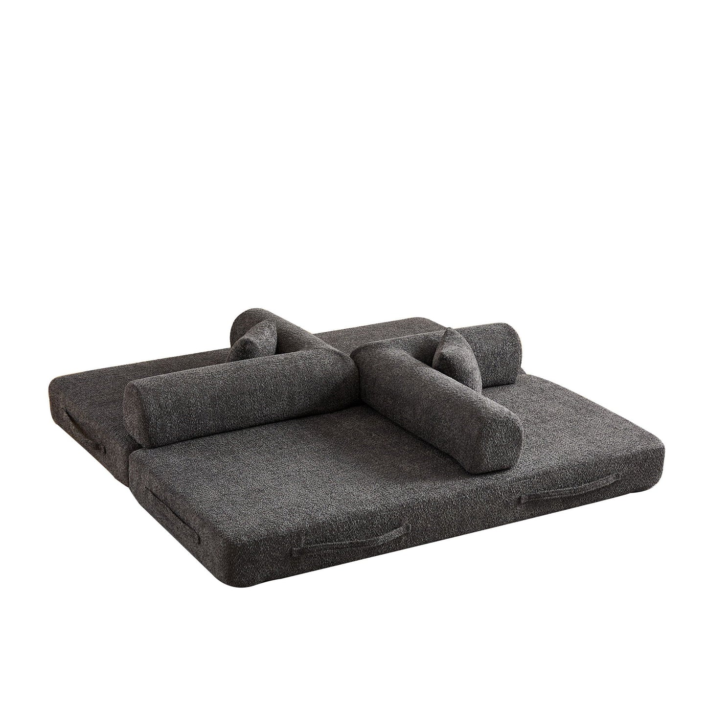 Convertible Sleeper Sofa Bed With Cylindrical Pillow