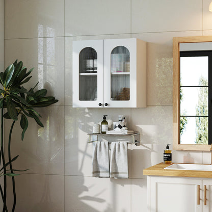 Wall Cabinet with Arched Glass Door and Adjustable Shelves
