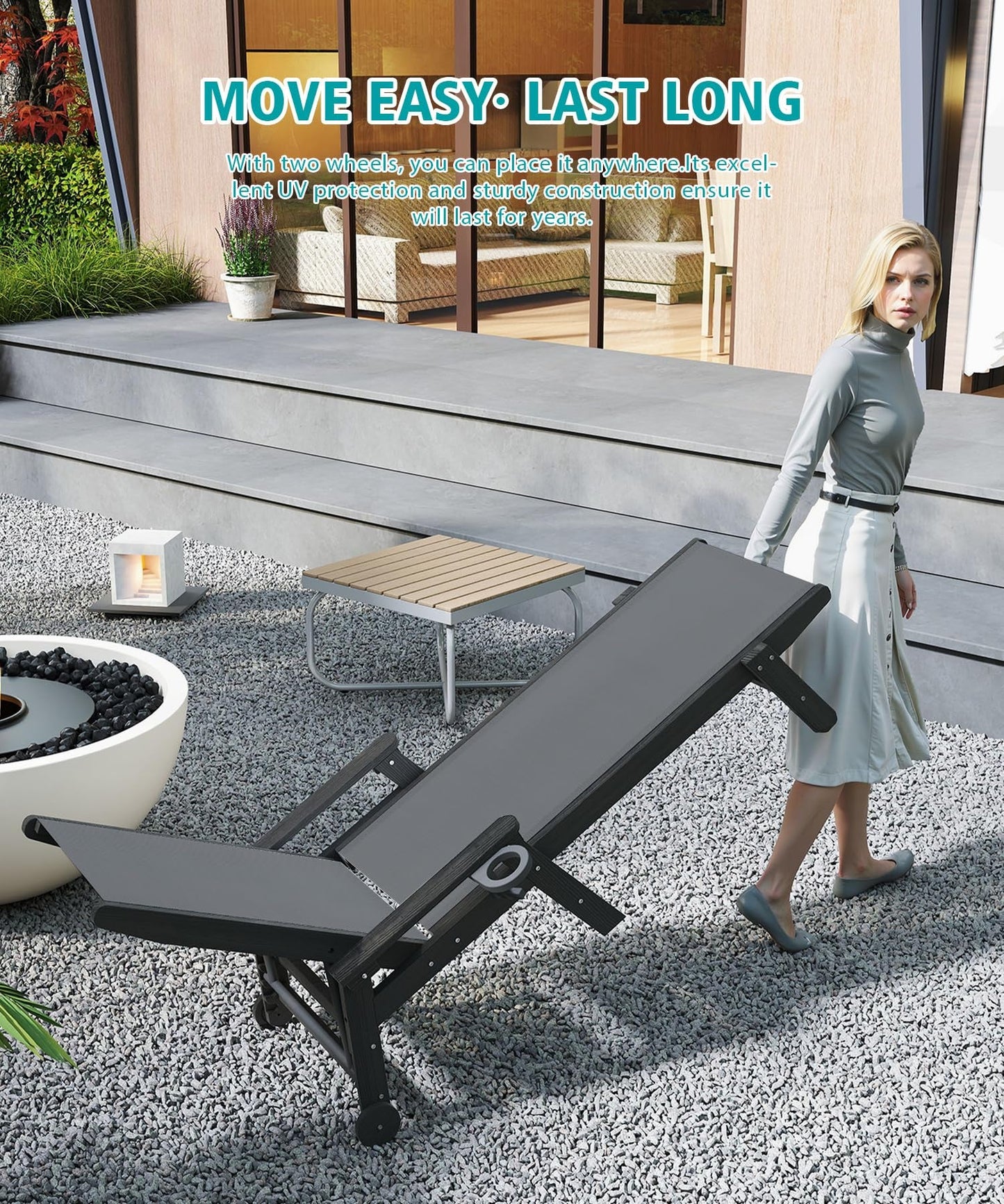 Outdoor Pool Lounge Chairs Set of 2