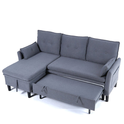 L-Shaped Reversible Chaise Sectional Sofa With Storage