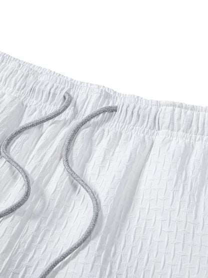 Men's Classic Textured Shorts with Elastic Waist