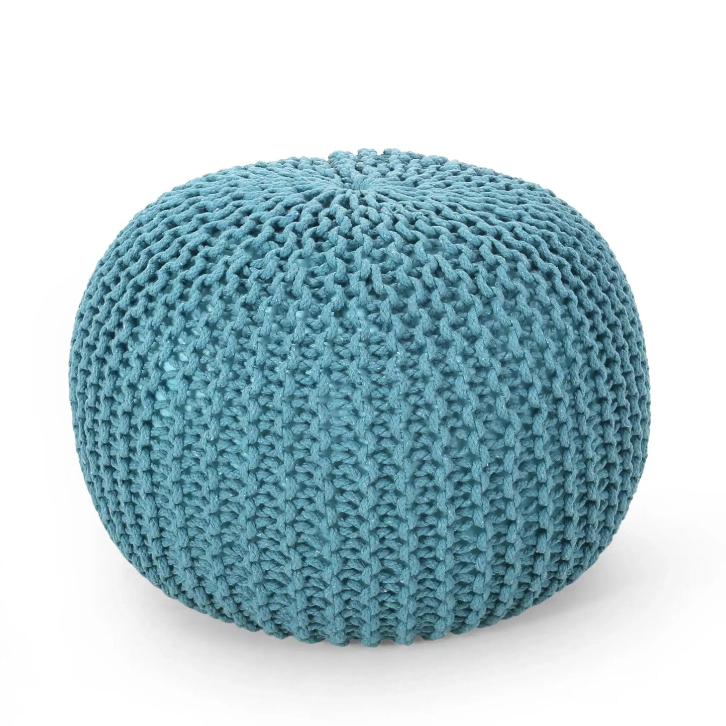 Moro Knitted Round Pouf With Pumpkin Shape
