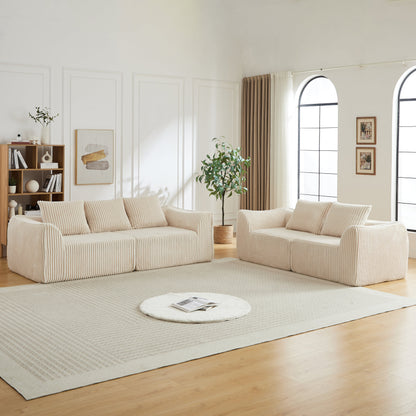 Minimalist 3+2 Seater Corduroy Sofa Set