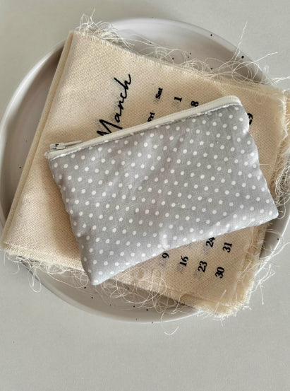 Polka-Dot And Star Quilted Zippered Storage Bag