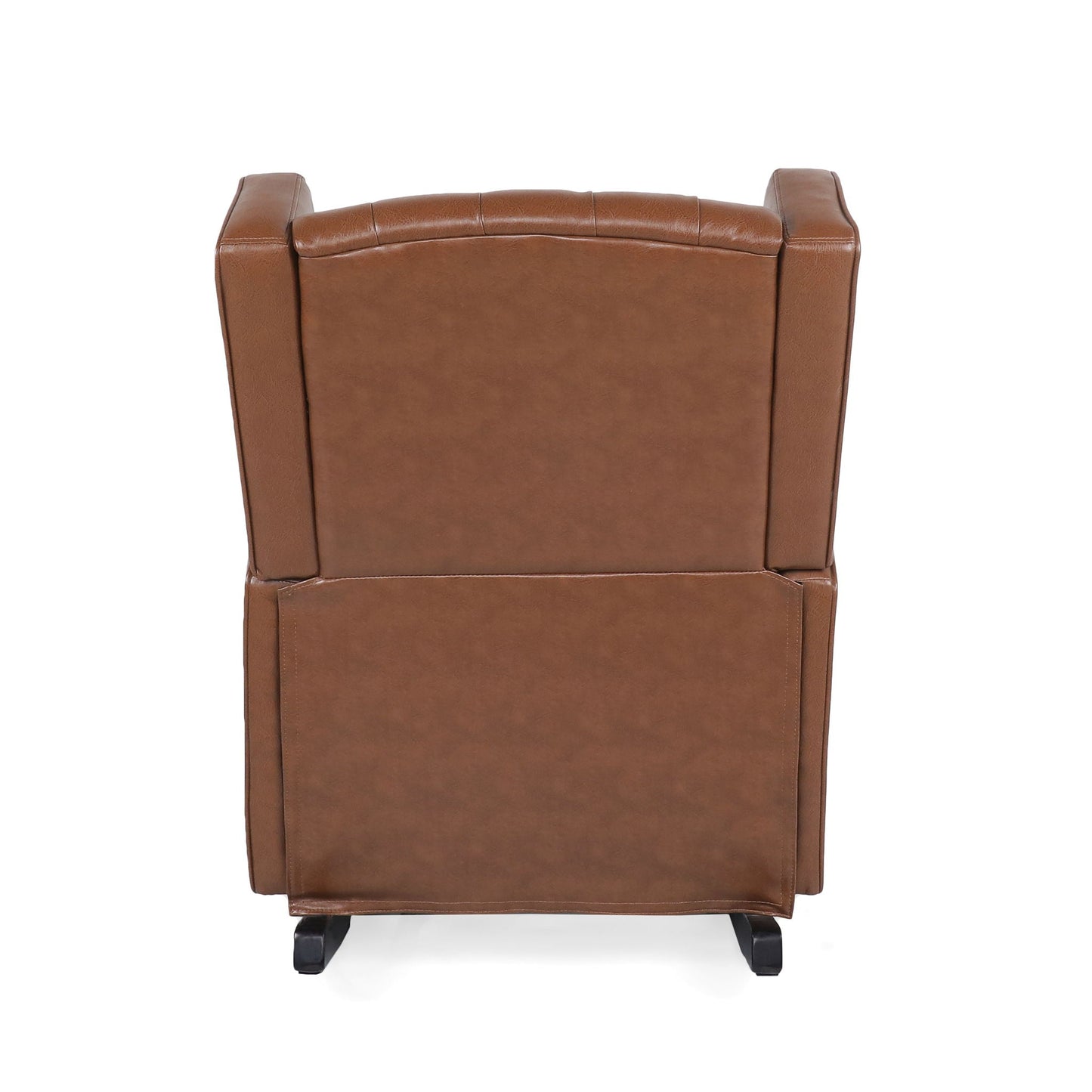 Moss Upholstered Rocking Recliner With Diamond Tufting And Wingback - Light Brown