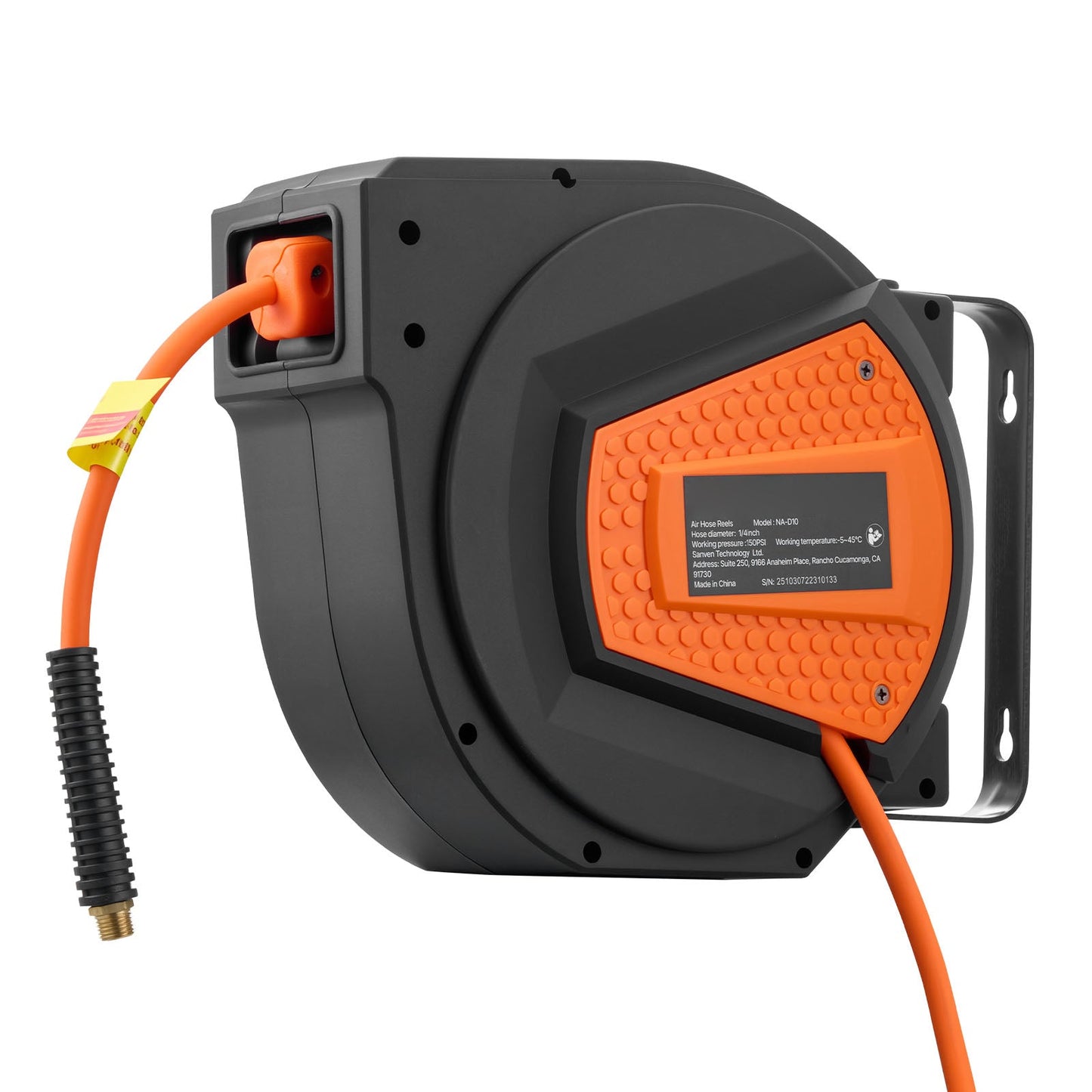 Retractable Air Hose Reel, 1/4 Inch x 50 FT Hybrid Air Hose Max 300PSI