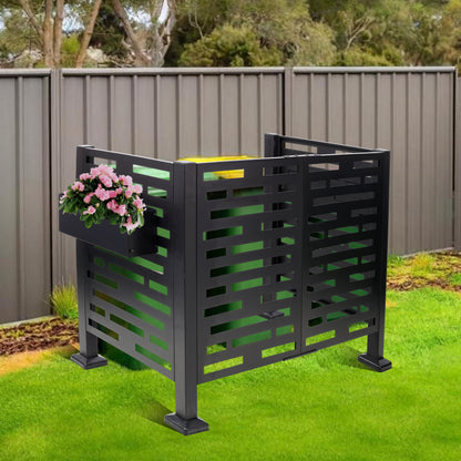 4x2 Ft Metal Air Conditioner Fence with Planter Boxes