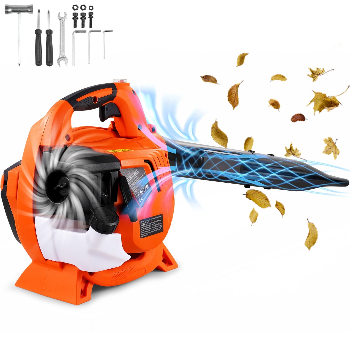 Leaf Blower, 26CC 2-Cycle Handheld with Vacuum and Collection Bag