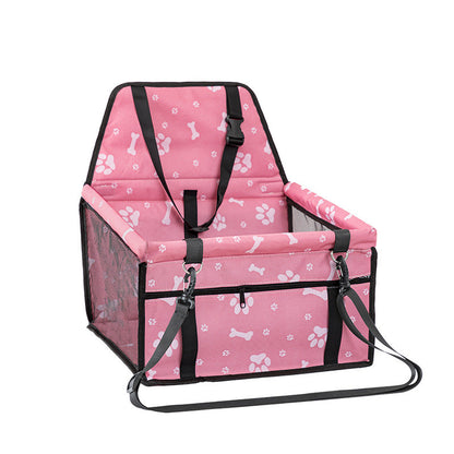 Pet Car Seat, Breathable Foldable Cat Dog Car Booster Seat With Safety Leash & Mesh Window, Waterproof Oxford Cloth Vehicle Travel Basket For Small Medium Dogs & Cats
