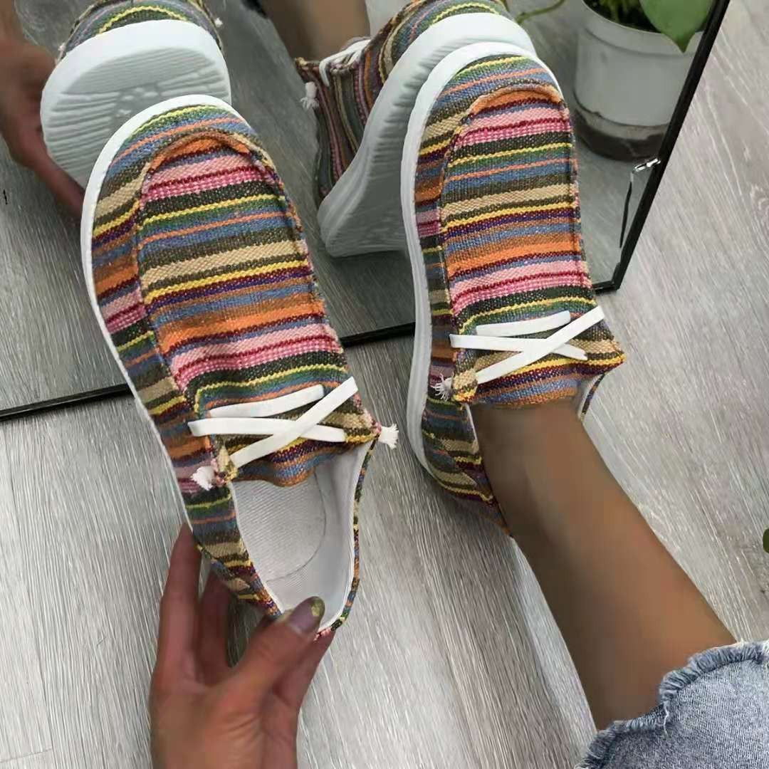 New creative muti-colored different fun patterned Canvas Shoes for Women