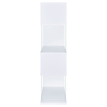 Emelle 63-inch 4-shelf Glass Panel Bookshelf White