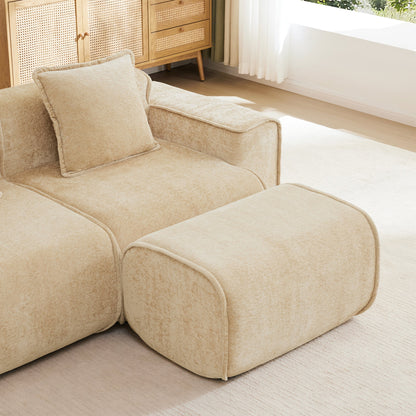 Armless Sofa Velvet-Light Camel