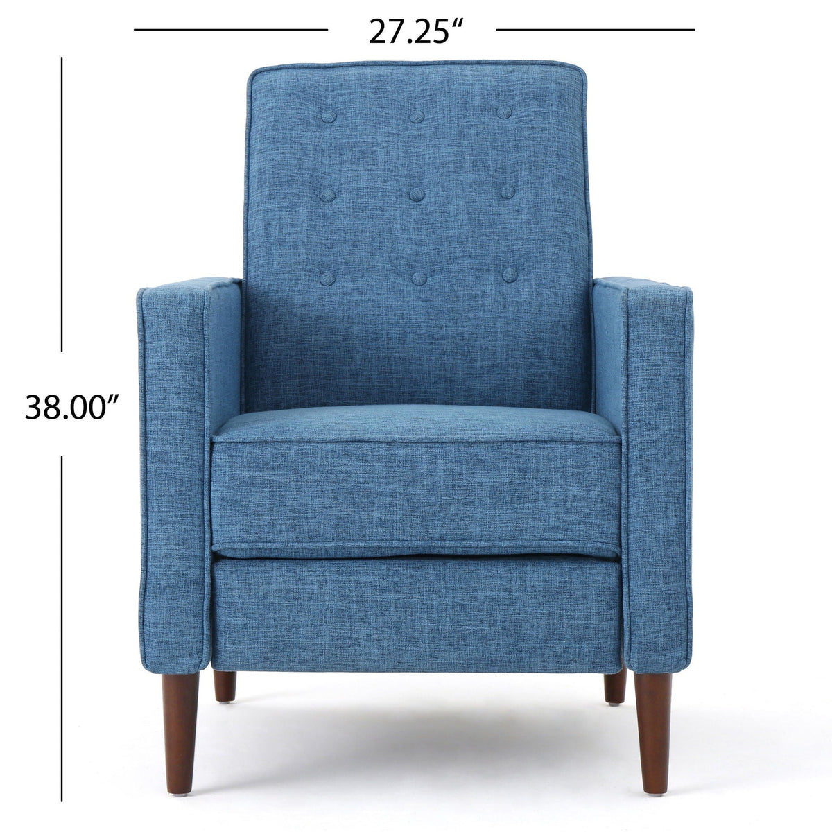 Mid-Century Modern Recliner With Button Tufted Waffle Stitch