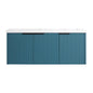 Contemporary Wall Mounted Bathroom Vanity With Resin Double Sink
