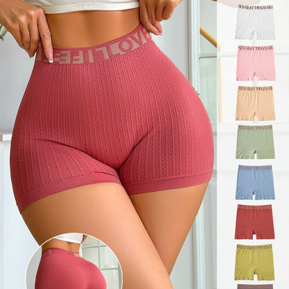 Cross-Border  High-Waisted European And American Style Sports Shorts With Letter Knit Fashion Casual Women's Boxer Shorts Manufacturer