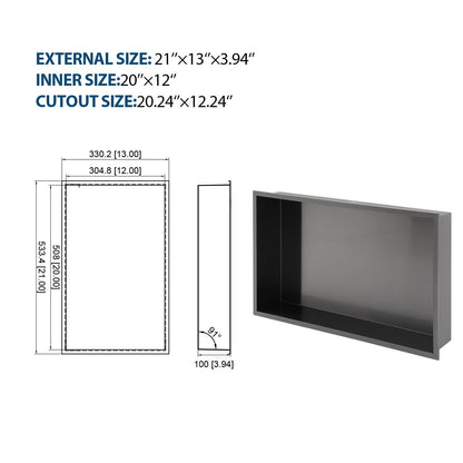 Stainless Steel Shower Niche With Seamless Design For Bathroom Storage