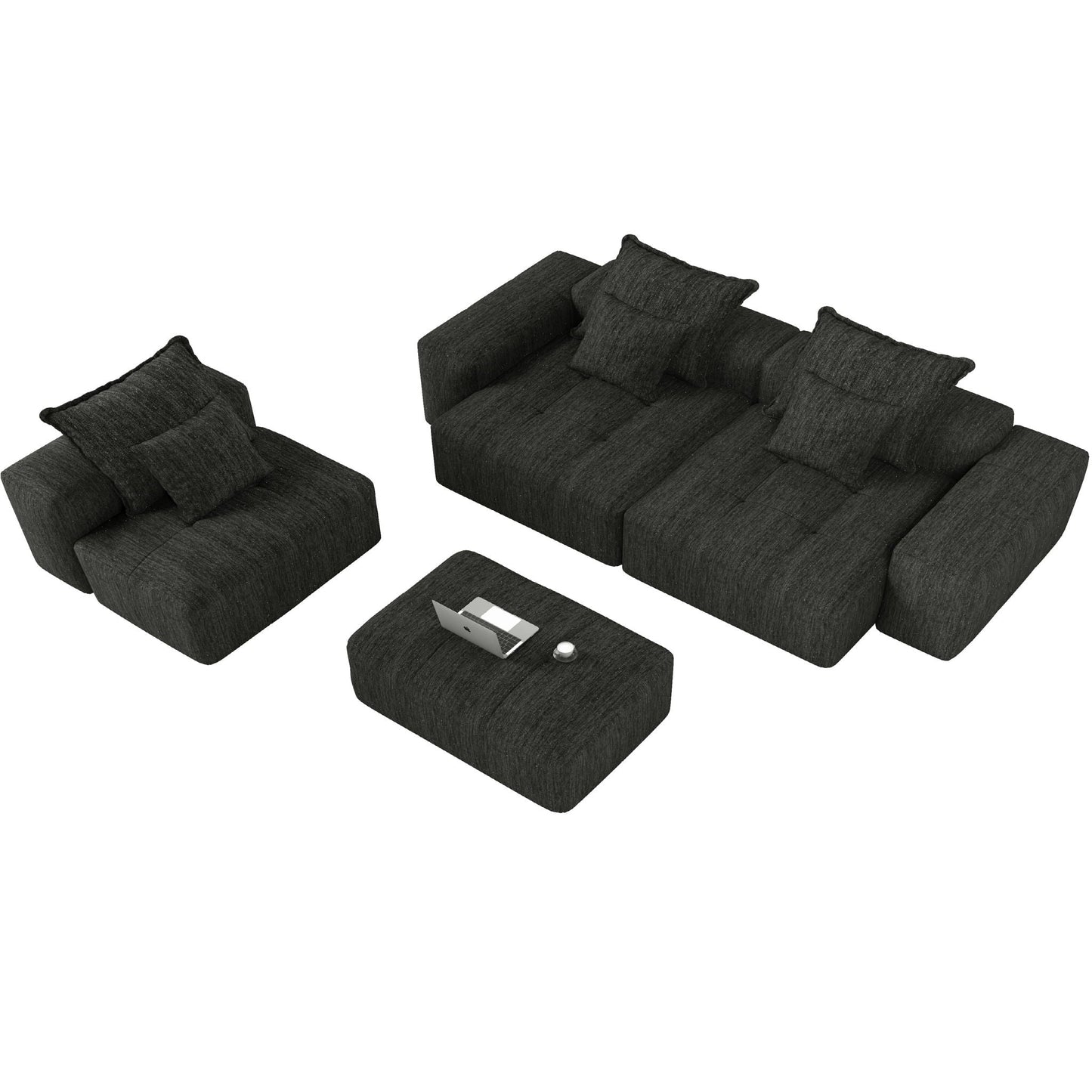 Modern Oversized DIY Combination Modular Sectional Sofa With Pillows