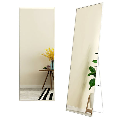 Full Length Mirror 67x25.6in Aluminum Alloy Wall Mirror Free Standing Floor Mirror Hanging Leaning Against Wall for Dressing Bedroom Living Room