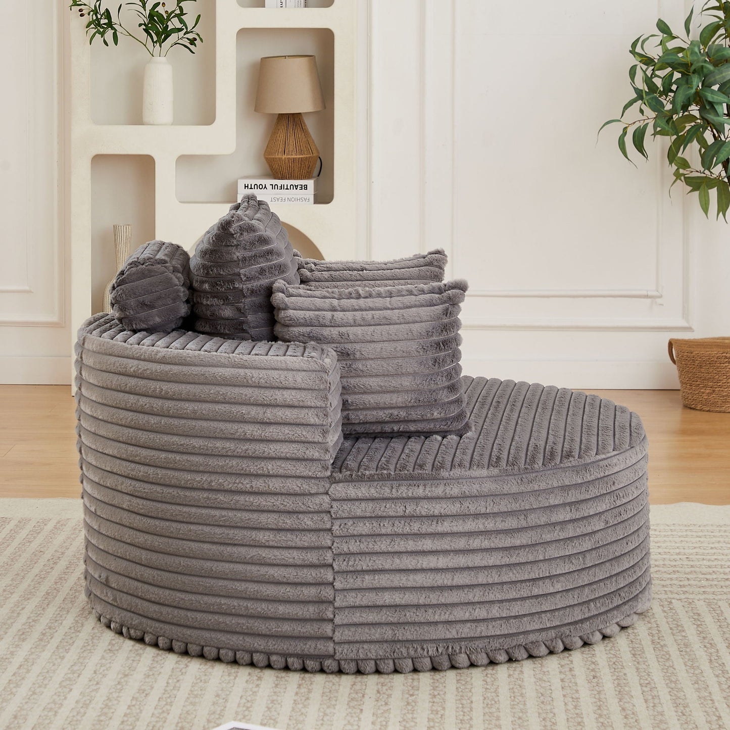 Modern Single Sofa With Backrest Pillow For Living Room