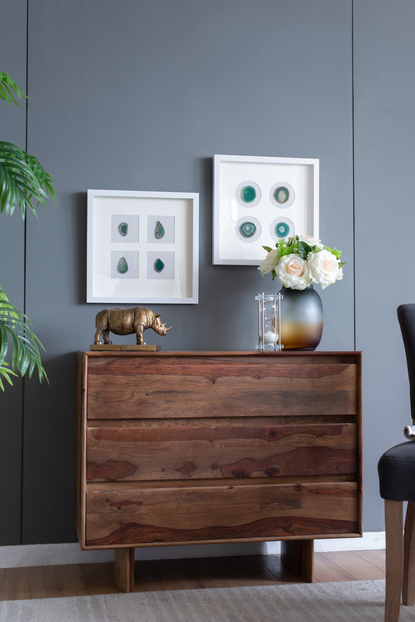 Set of 2 Shadow Box Wall Décor with Agate