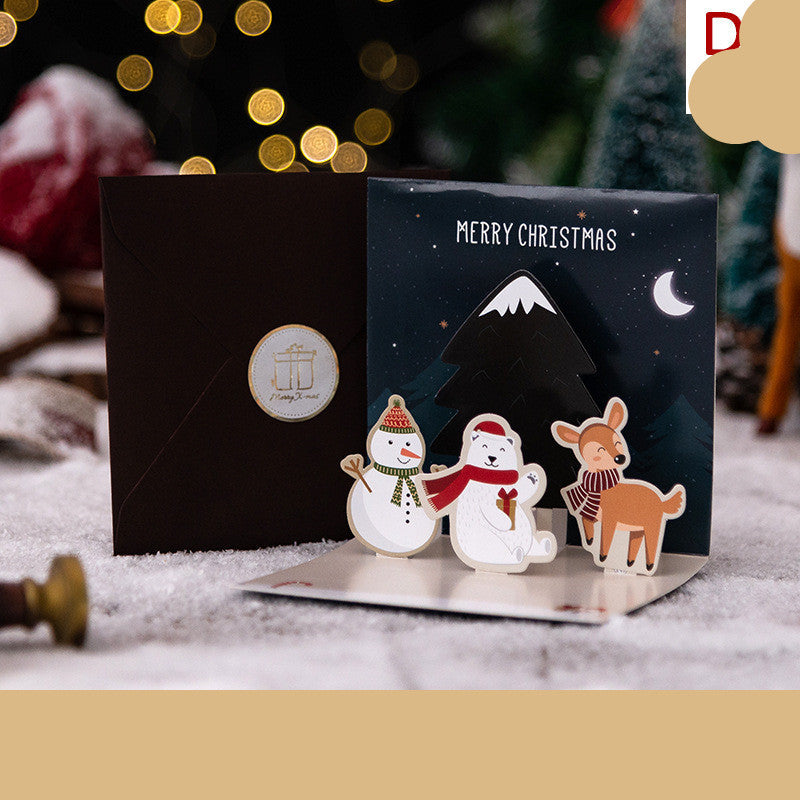 3D Three-dimensional Greeting Card Creative Christmas Eve