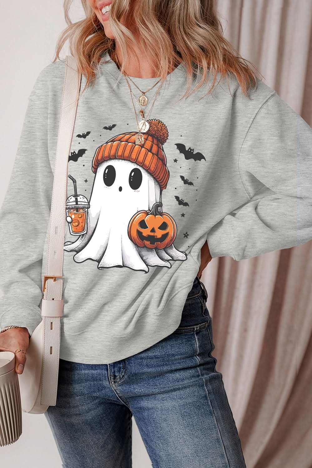Women's Sweatshirt - Ghost - Casual Long Sleeve Wardrobe Essential