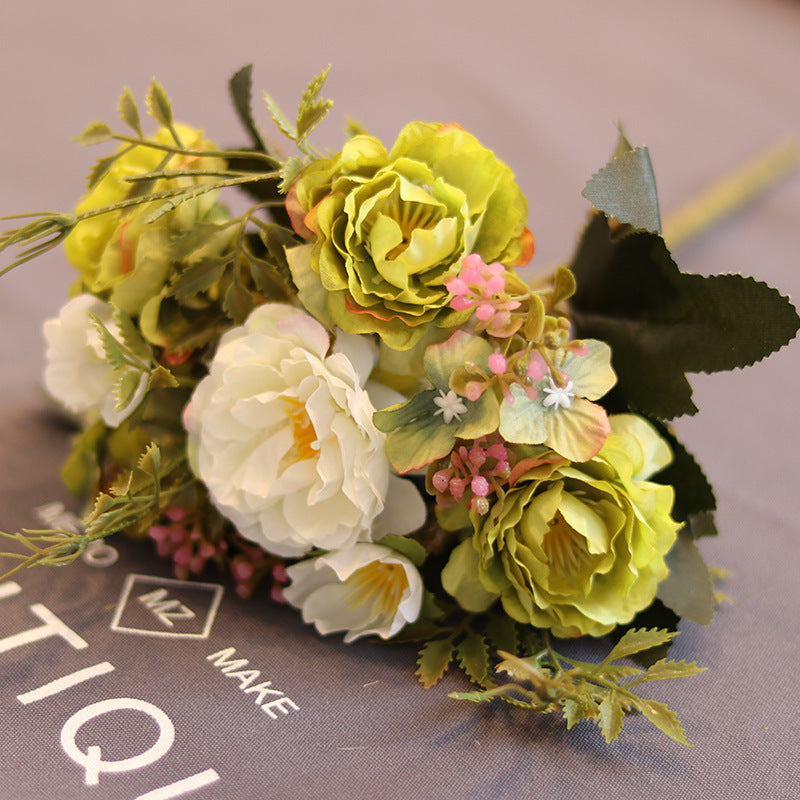 Family Dining Table Wedding Supplies Plastic Peony Bouquet Props