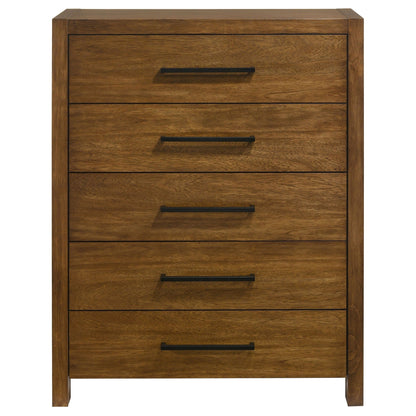 Adderley 5-drawer Bedroom Chest of Drawers Warm Brown